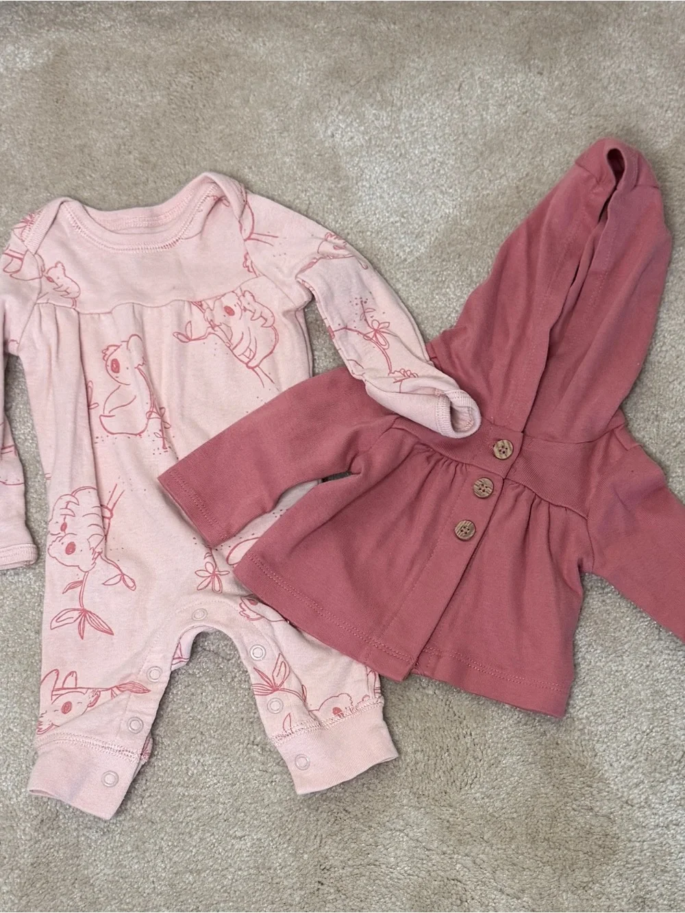 Carter's Baby Girl Clothing Bundle Newborn & 0-3 Months Floral Bodysuits Rompers